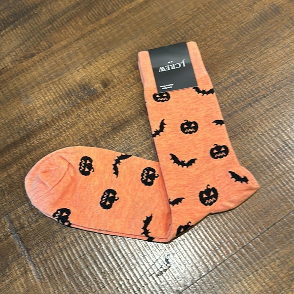 J.Crew Men's Fall Theme Pumpkin Halloween Trouser Socks One Size NWT - Picture 2 of 4